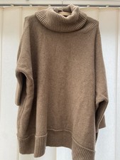 Jeager oversize Batwing Cowl Neck Jumper Beige Large 3/4 sleeve BNWT £225 