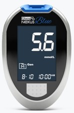 GlucoRx Nexus Blue Blood Glucose Monitoring System Diabetic Starter Bluetooth
