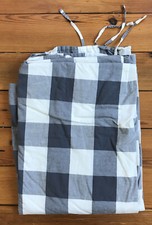 IKEA Emmie Ruta Gray Check Reversible Buffalo Plaid Stripe TWIN Duvet Cover