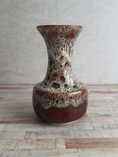 Vintage Fosters Kernewek Brown Honeycomb Glaze Vase