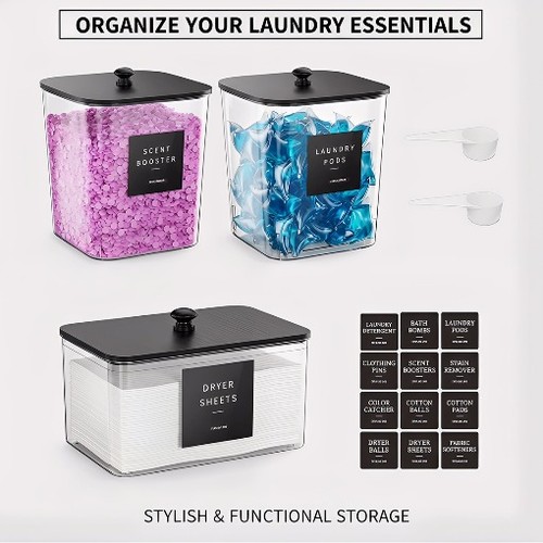Clear washing powder container - clear,