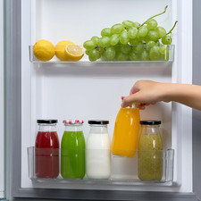 3Pcs 250Ml Glass Milk Bottles with Pretty Gingham Lids, Small Glass Jars for ...