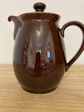 Denby Stoneware Coffee Pot with Treacle Brown Glaze - Vintage Bourne Pottery 