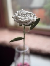 Handmade Crochet Rose  - Fake