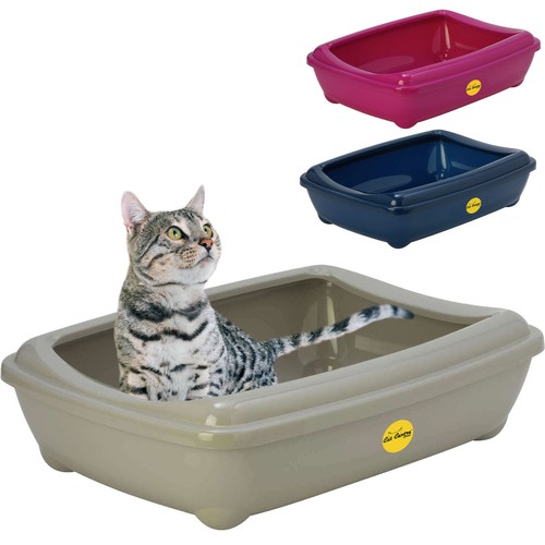 Large open cat litter tray - open, +