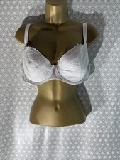 Womens Freya Uk 38E White Lace Overlay Padded Underwired Casual Balcony Bra