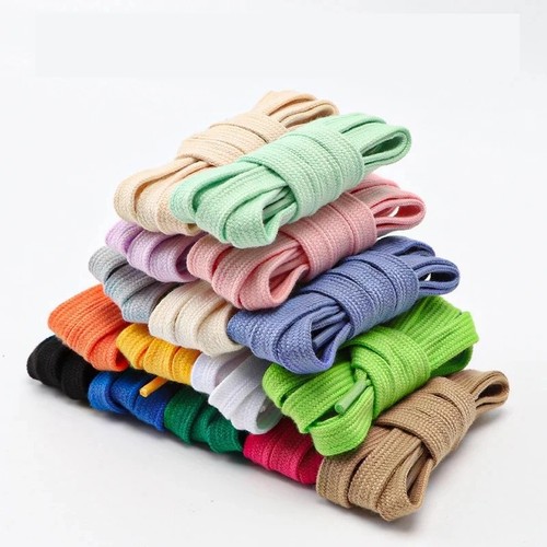Flat cotton shoelaces 160cm - flat,