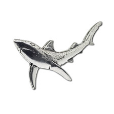 Blue Shark Pin Badge Pewter