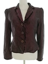 RENATO NUCCI Womens Żakiet z zapięciem Fioletowy Długi rękaw Jedwab 14/16 (42)