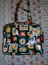 Cath Kidston Clocks Pattern Oilcloth Overnight Bag Holdall Retro Style Kitsch