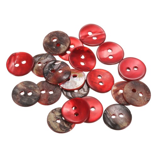 20pcs red shell buttons - shell, 12.5mm