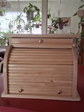 Solid Wood Bread Box Vintage