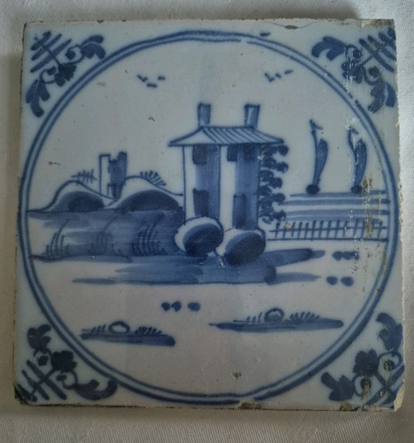 Antique tile 18th century - tile,