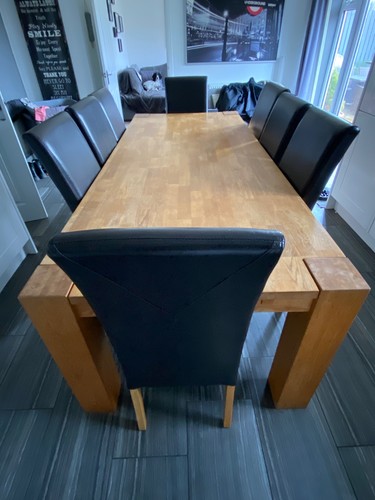 Seater oak dining table - 8,