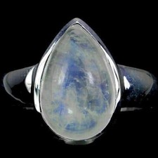 Silver Ring Moonstone Genuine