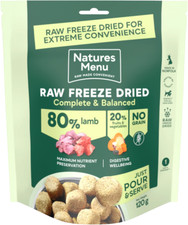 NATURES MENU FREEZE DRIED 80/20 COMPLETE BALANCED DOG FOOD DIET 120G 4 FLAVOURS