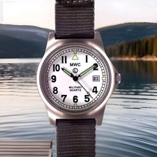 MWC G10LM General Service Watch with High Visibility White Dial + Date Window