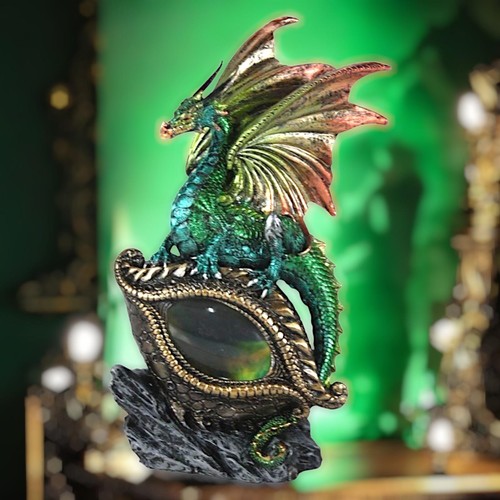 Green dragon guardian statue - dragon,