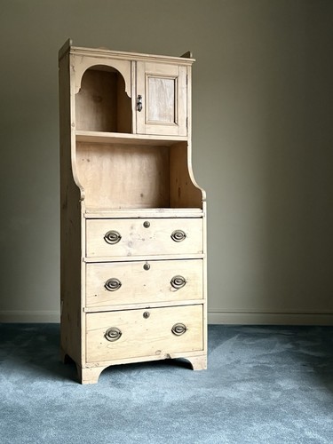 Antique pine dresser with - antique,