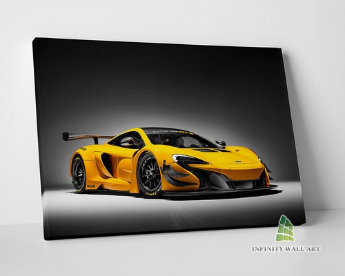 Yellow mclaren canvas art - yellow, wall