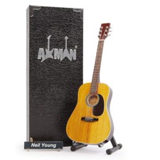 Neil Young Acoustic Guitar Miniature Replica | Handmade Music Gifts