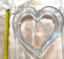 GIANT 25cm HEART SHAPED CLEAR GLASS LARGE SERVING BOWL Sweets (Slight Second)