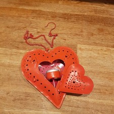 Red Metal Heart Tealight
