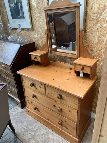 Antique pine dressing table - antique,
