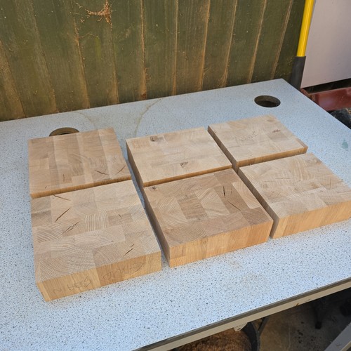 Oak end grain wood - x6,