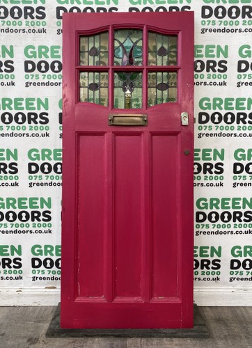 1930s leaded glass front door - glass,