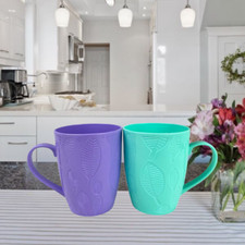 2 Pcs Plastic MUGS with Handle