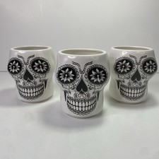 Don Julio Tequila Sugar Skull Mugs Cups Ceramic by Claudio Limon Day Of The Dead