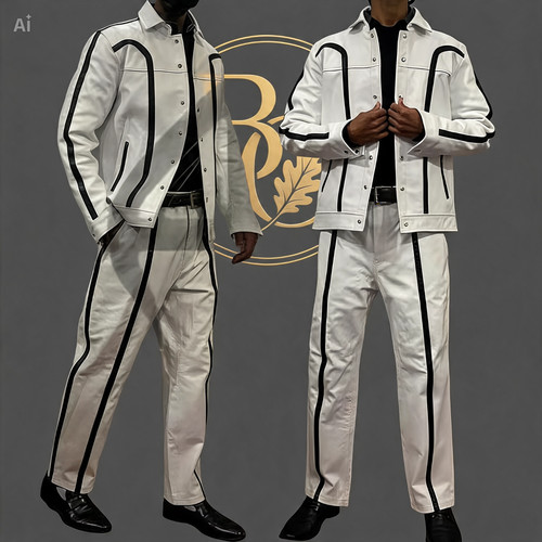 Men white black lambskin - men's,