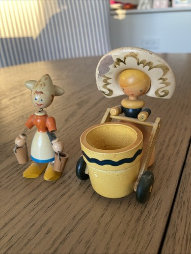 Vtg wooden spring - spring, bobblehead