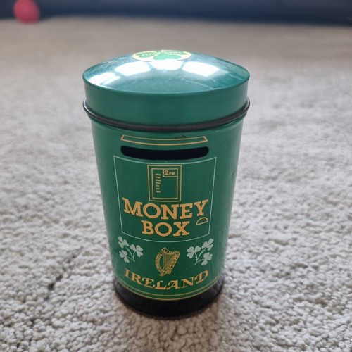 Green metal tin irish - green, lucky