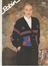 Robin  Knitting Pattern No 15060 Cardigan   in Chunky Sizes 28 - 38 in 