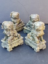 Group of 4 Chinese Hard Stone Foo Dogs statues