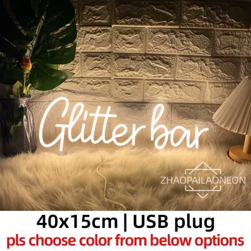 Glitter bar neon sign led - glitter,