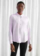 & OTHER STORIES lilac linen blend shirt bee buttons SIZE 38 10