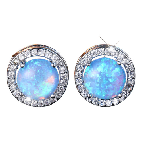 Blue opal stud earrings for - opal,