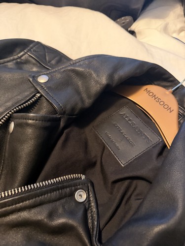 All saints leather jacket mens - leather,