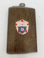 Soviet CCCP Russian stainless steel 10 Oz flask  1941 1945 Unique Snake Look