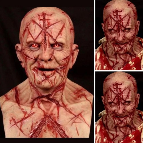 Scary full head latex mask - full,