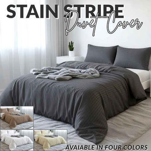 Satin stripe duvet quilt - duvet,
