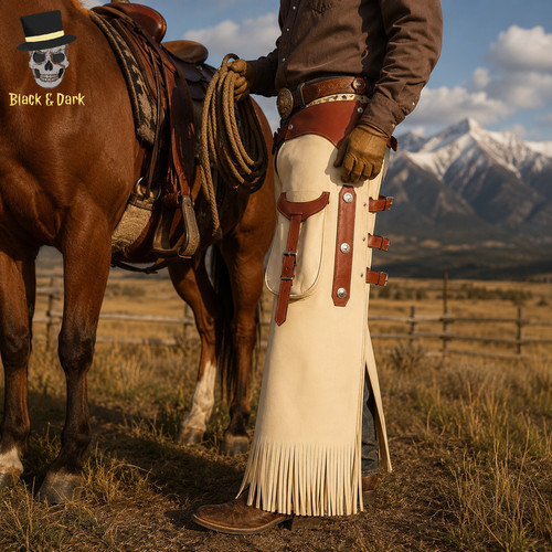 Handmade white leather western - handmade,