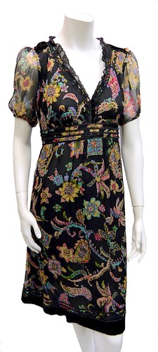 Vintage silk chiffon floral - vintage,