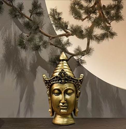 Buddha head resin statue - resin, lucky