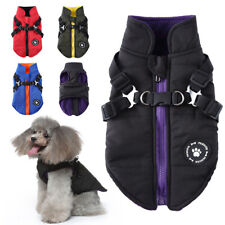 UK Autumn Winter Pet Vest Pet Puppy Dog Cat Warm Padded Coat Harness Zip Jacket