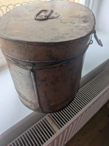 Vintage antique metal tin - antique,