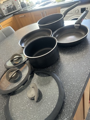 Tefal used pan set non - set, non-stick